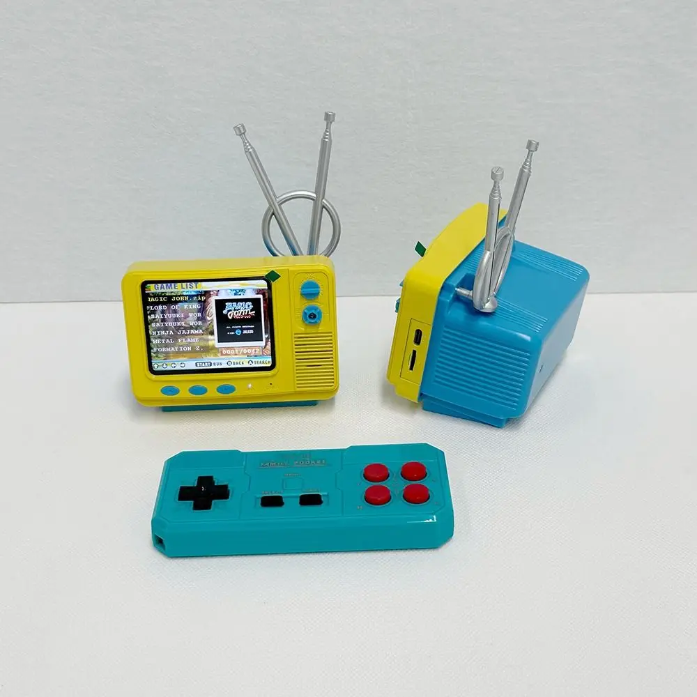 3.0 Inch Screen Retro Bookshelf TV Console Built-in 339 Games Mini Pocket Size Game Console GV300S Wireless Controllers