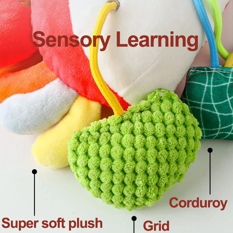 Nibbled الرباط مرآة يهتف سرير بيبي لعبة معلقة الكرتون الحيوان Bedbell قلادة لينة عربة مقعد السيارة سرير التعلم الحسي