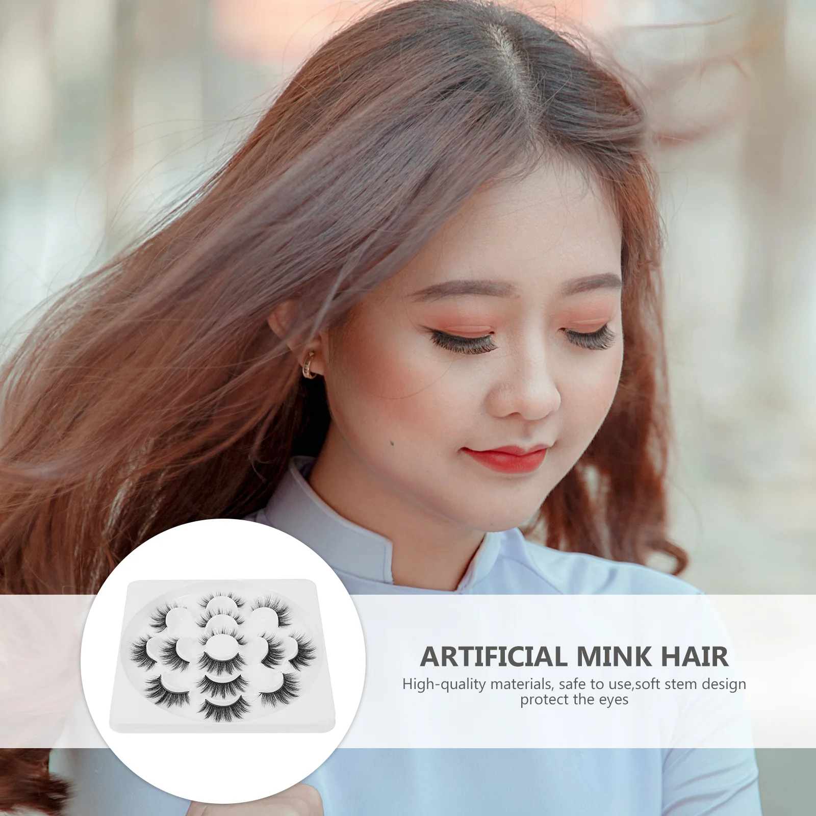 7 Par Sztucznych Rzęs Gęste Naturalne Kręcone Długie Przedłużanie Rzęs do Codziennego Makijażu, na Imprezy, Wesela, Poprawiające Wygląd Oczu