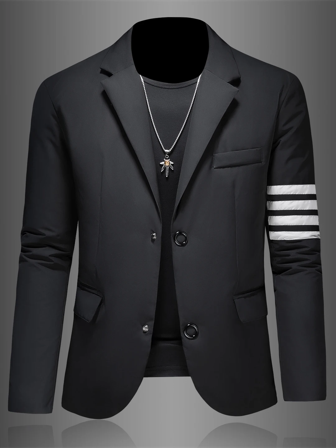 

Men's Casual Stripe down Jaet Lightweight Faionable White Du Feather Outerwear Autumn Winter New Arrival Outdoor Wear