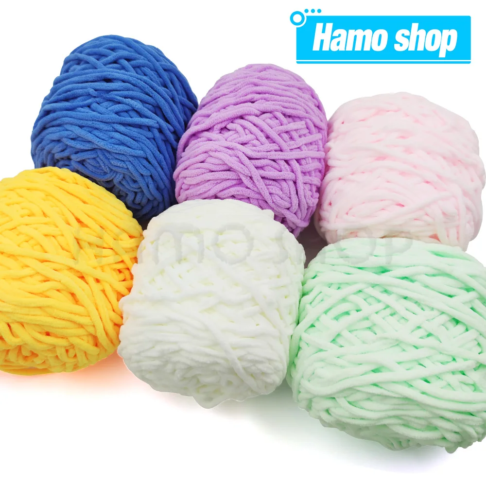 

1Pc 160G Soft Fluffy Thick Chenille Yarn Ice Stripe Design for Crochet Knit Blankets Scarves Hats Socks Clothing DIY Projects