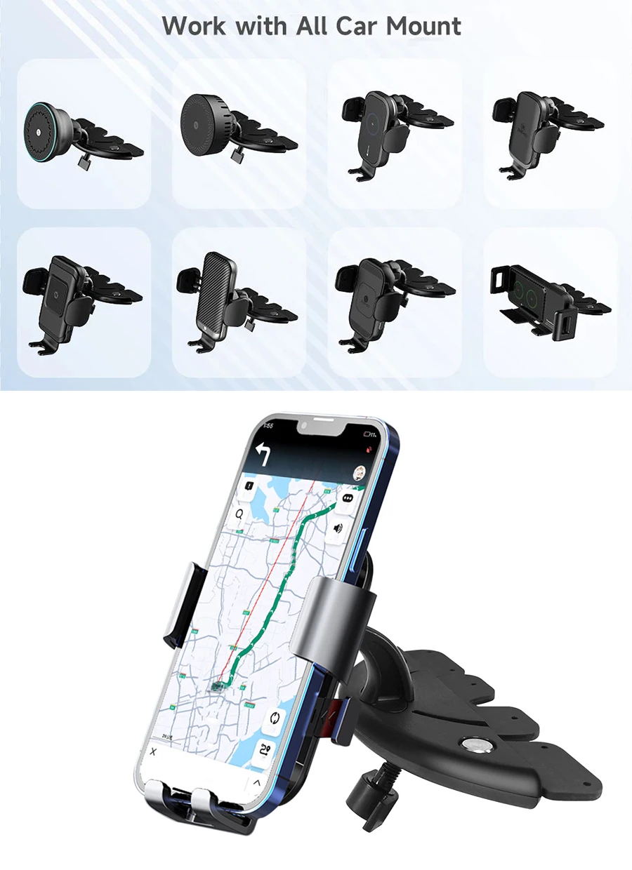 Auto CD Slot Telefon Halter Zubehör 17mm Kugelkopf Basis für Auto CD Slot Ständer Telefon Halterung für iPhone Samsung Xiaomi Halterungen – Detail 8