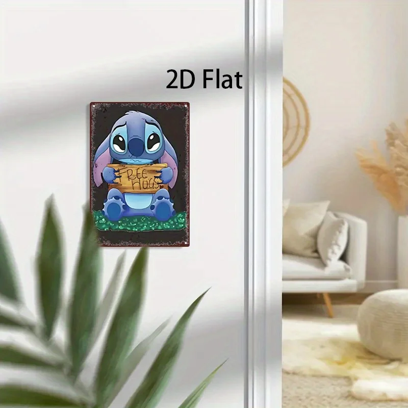 [مسطح [مسطح] لوحة فنية جدارية معدنية للعودة إلى المستقبل - لوحة ملصق فيلم ريترو مع علامة "العناق المجانية"، أزرق نابض بالحياة وأرجواني