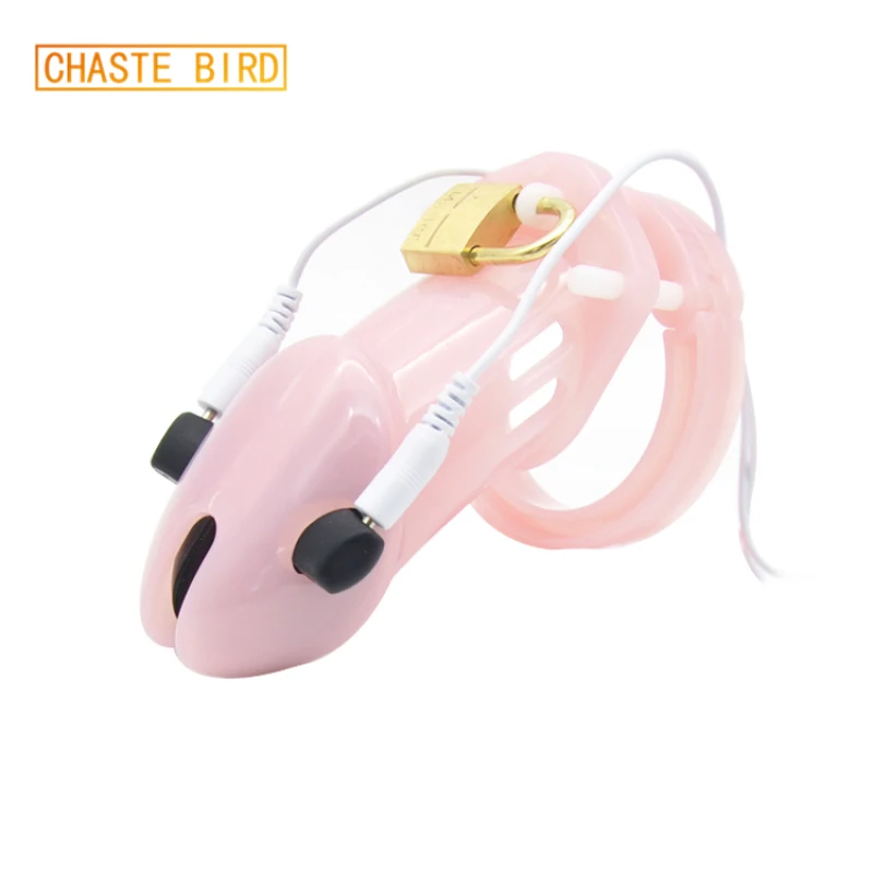 CHASTE BIRD Standard Cage Male Electro Chastity Device (ECB) Shock Belt Cock Penis Lock Plastic Adult Sleeve Sex Toys A191