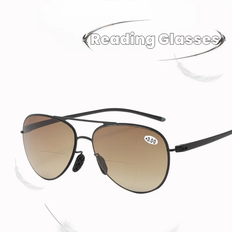 

Middle Aged and Elderly Dual-purpose Toad Presbyopia Glasses Dual Light Reading Glasses Sunscreen and UV Resistant Sunglasses