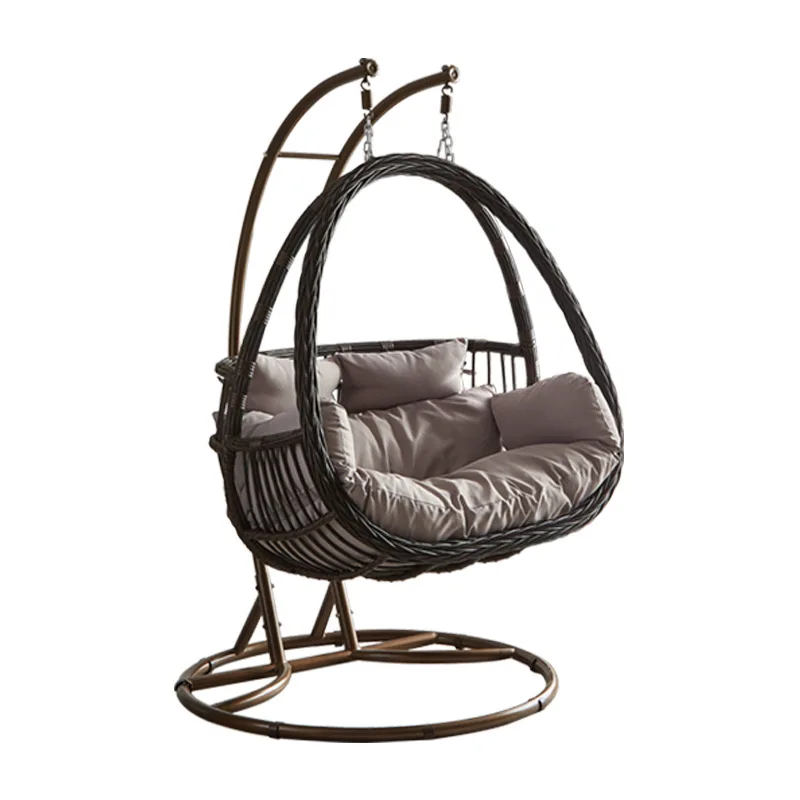 Factory Direct 2026 Hanging Chair Household Balcony Swing Hanging Basket Rocking Chair Double Patio Cradle Metal Skeleto