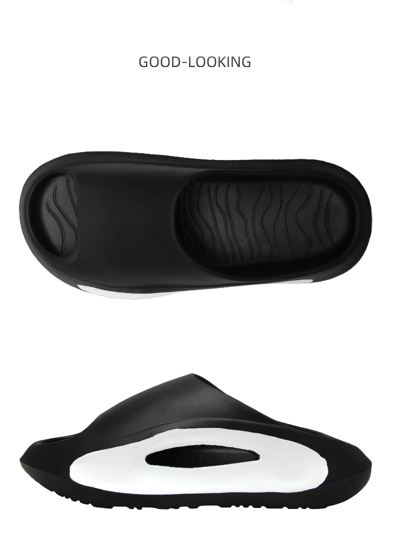 Herren-Hausschuhe mit Dicker Sohle, Rutschfeste Sommer-Badezimmer-Dusch-EVA-Sandalen – Detail 8