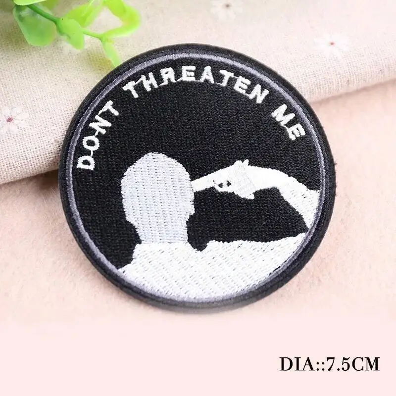 Fashionable black round tide brand clothing embroidery patch cloth stickers iron on clothes DIY accessories sports cloth sticker