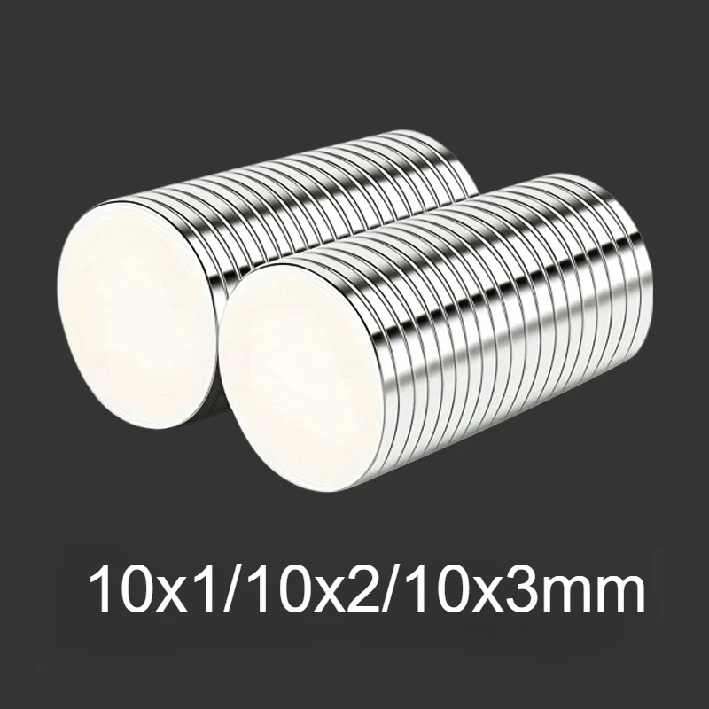 Imanes circulares para refrigerador de 10x1/10x2/10x3mm-20/50/100 piezas, ampliamente utilizados en oficinas, pizarras blancas, herramientas de cocina, almacenamiento de herramientas, decoración de uñas