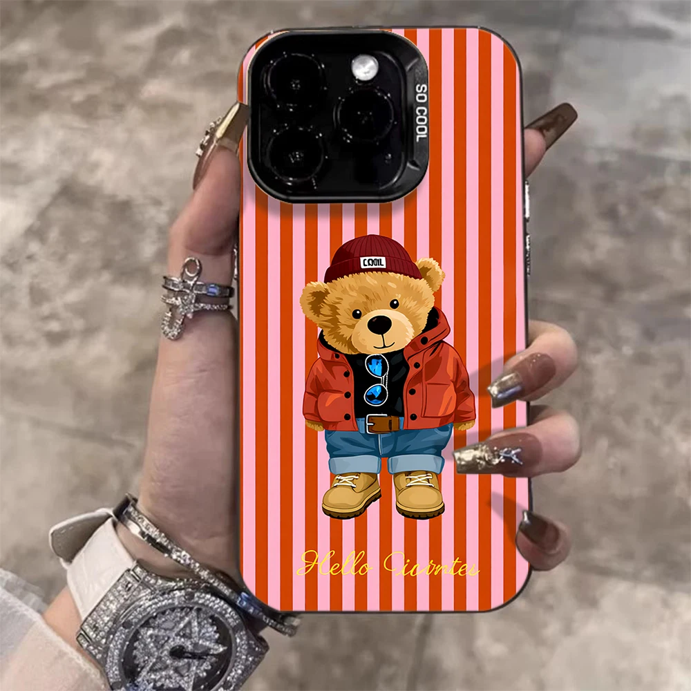 Für iPhone 17 15 16 14 Pro Max Hülle Plus Gestreiftes Cooles Bärenmuster Cover Für iPhone 13 11 12 ProMax XS XR XS 7 8 Plus 16E Hüllen – Detail 11