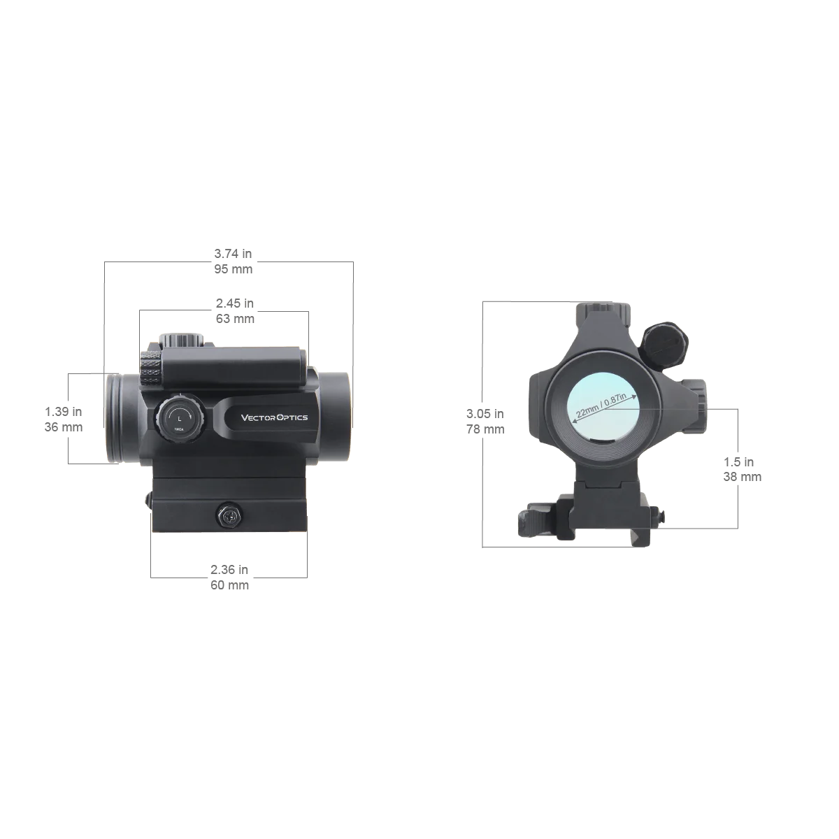 Imagem -05 - Vector Optics-nautilus Double Reticles Red Dot Scope Níveis Dot Intensity 30000 Horas Bateria Runtime para ar Series 1x30