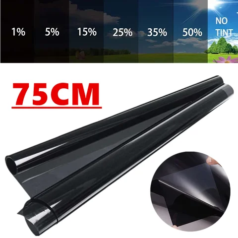 75 CM x 3 M Araba Pencere Tonu Filmi Araba Ev Ofis Cam Güneş Gölge Filmi Nano Seramik Güneş UV Koruyucu Cam Filmi Rulo