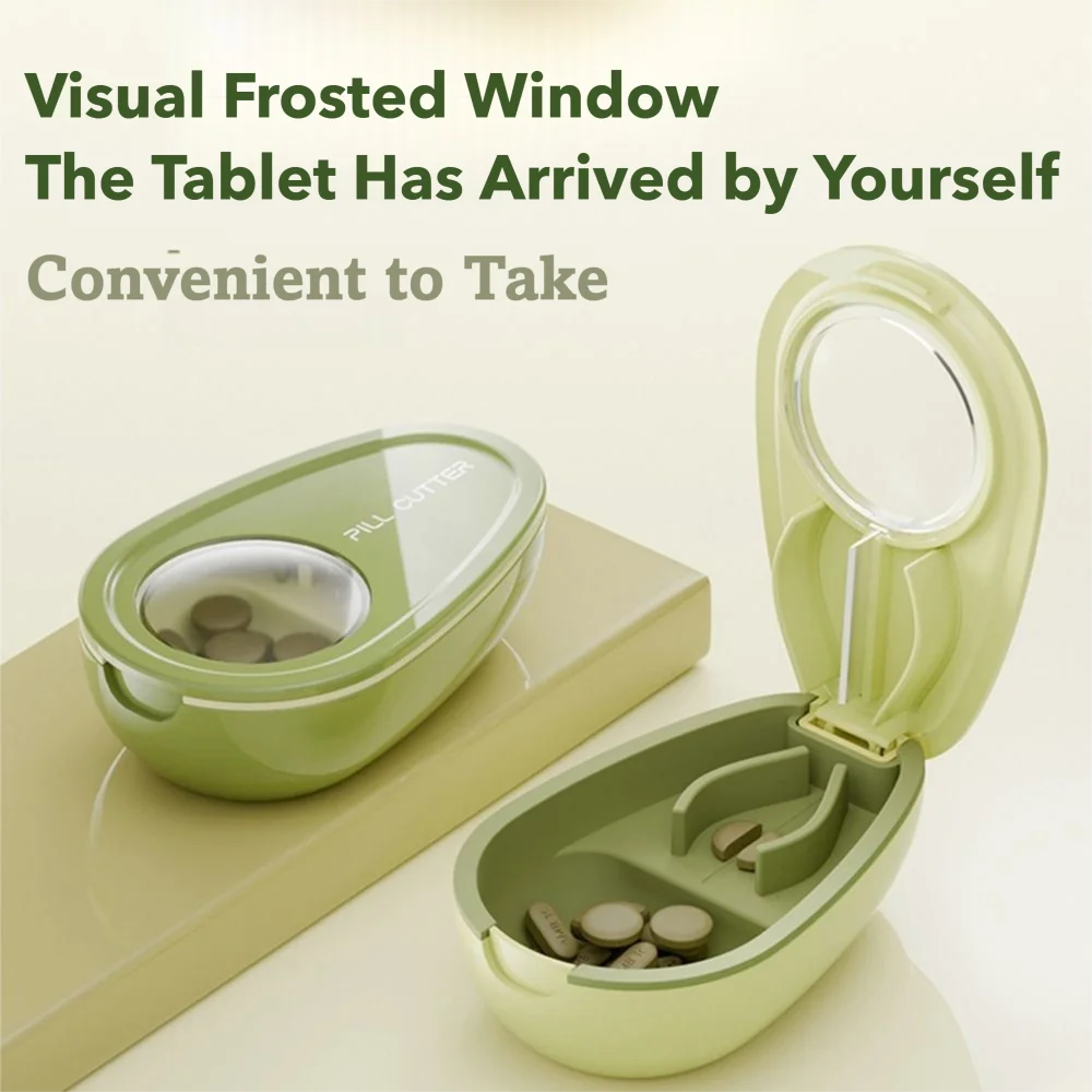 الإبداعية الطب حبوب منع الحمل الفاصل 2 في 1 المحمولة صندوق دواء صغير مختومة الأفوكادو شكل حبوب منع الحمل الحاويات المنظم فصل المخدرات