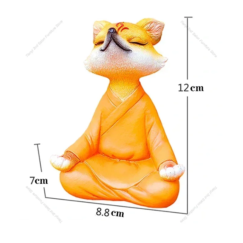 White Nine-tailed Fox Figurines Aesthetic Room Bedroom Garden Figurines & Miniatures Simple Cute Home Decor Crafts Estatua FYFM