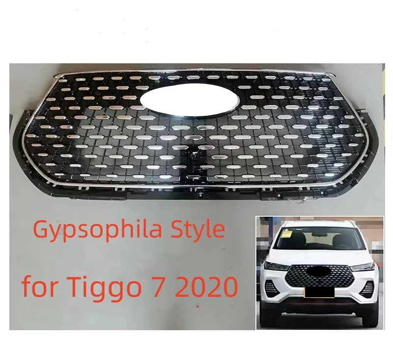 Car Front Bumper Grill Mask Radiator Grille for Chery Tiggo 7 7PLUS 18-21Racing Grills