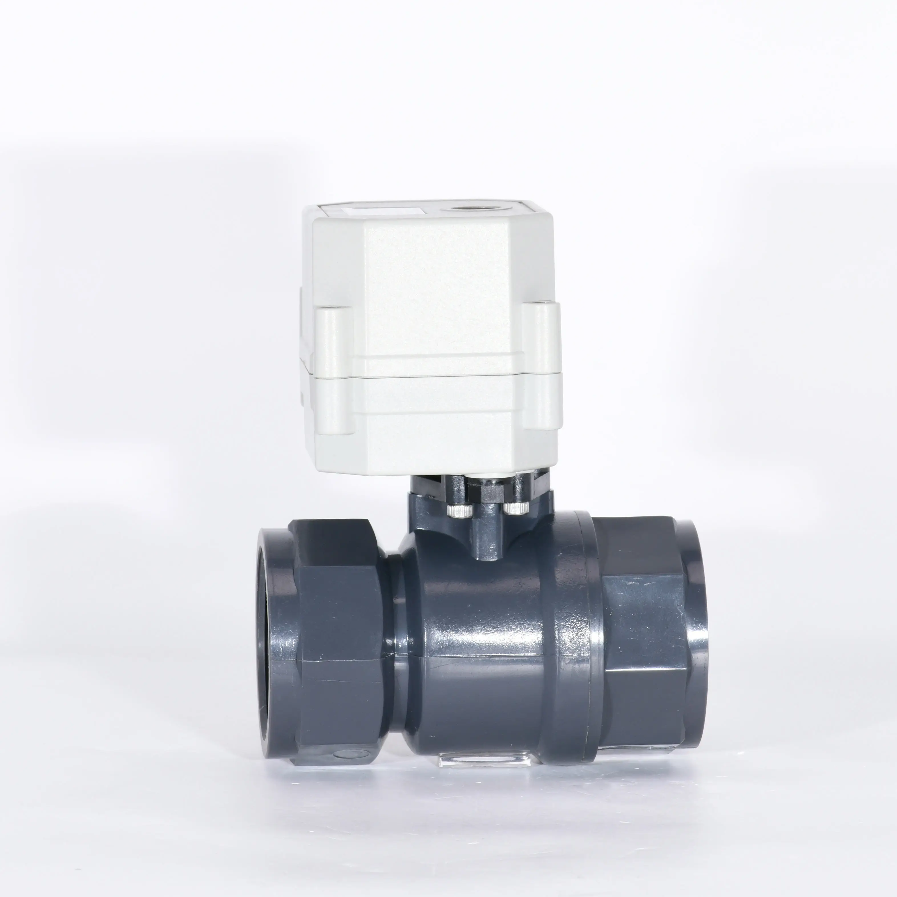 DN25 1inch UPVC DC24V Double Union Motorized Electric Ball Valve Socket Ends Two Way Mini Electric Ball Valve