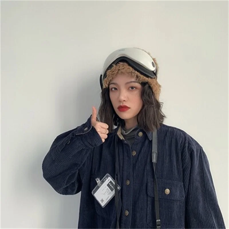 

Corduroy Shirt Coat for Women in Autumn Winter 2022 New Loose Style Small Fragrance Versatile and Chic Blouse Trend Commuting X4