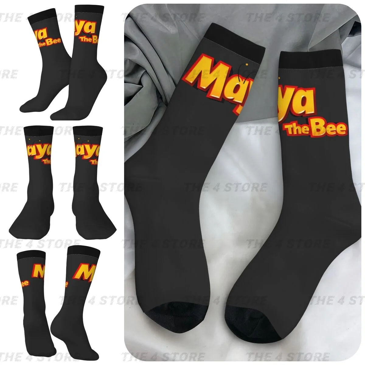 

Bee You Like Jazz Movie High elasticity polyester fiber cosy Unisex Windproof Happy 3D color printing Socks