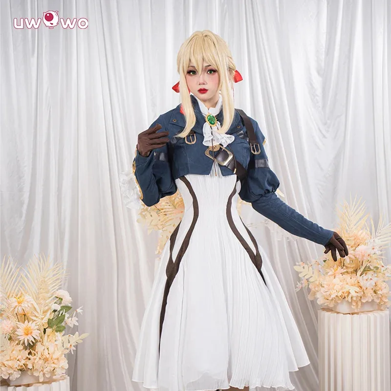 

UWOWO Violet Evergarden Cosplay Costume Collab Series: Anime Violet Women Dress Halloween Costumes Full Set