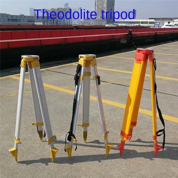 Total Station Instrument Tripod Wooden Aluminum Alloy Level Tripod Solid Wood Theodolite Bracket Anti-Fall Reinforced Tripod