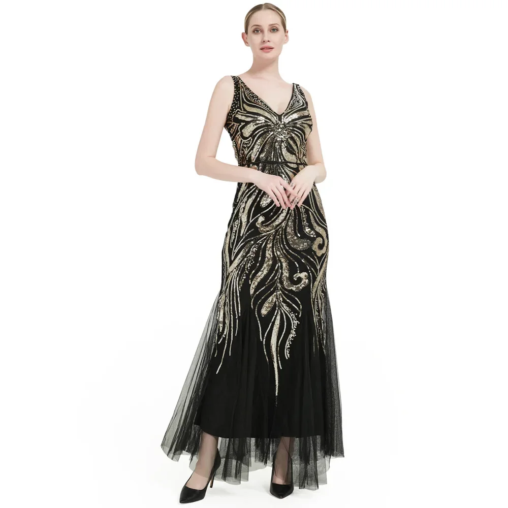 New Arrival Vintage 1920s Beaded Flapper Gatsby Wedding Prom Long Evening Party Formal Dress