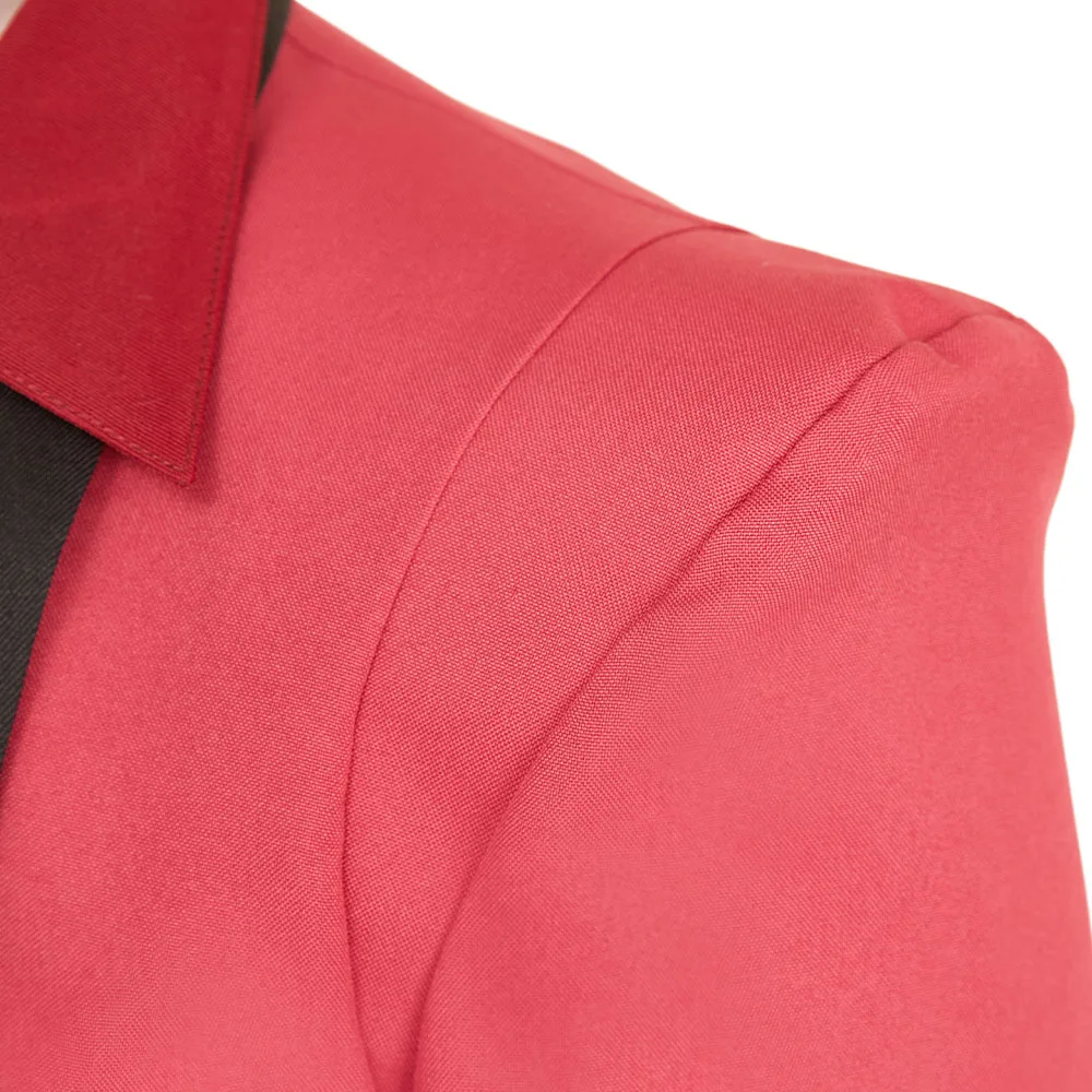 Hell Inn 2 Alastor Cosplay سترة حمراء زي ملابس جرح الصدر مجموعة إكسسوارات وتتسابق السراويل معطف حفلة كرنفال الهالوين