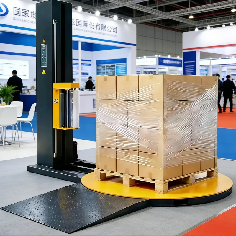 

Multi-functional CE Approved 1-13rpm Automatic Pallet Winding Machine PLC-controlled Motor-driven Stretch Film Food Beverage