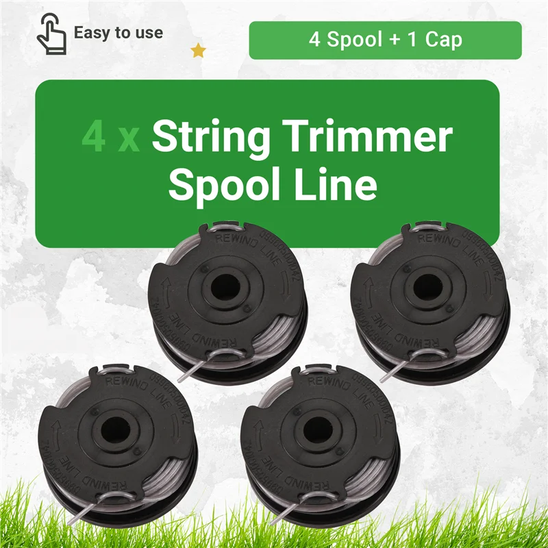 

AC88-Weed Eater Dual Line String Trimmer Replacement Spool For Greenworks 2900719,20Ft 0.065Inch (4 Spool + 1 Cap)