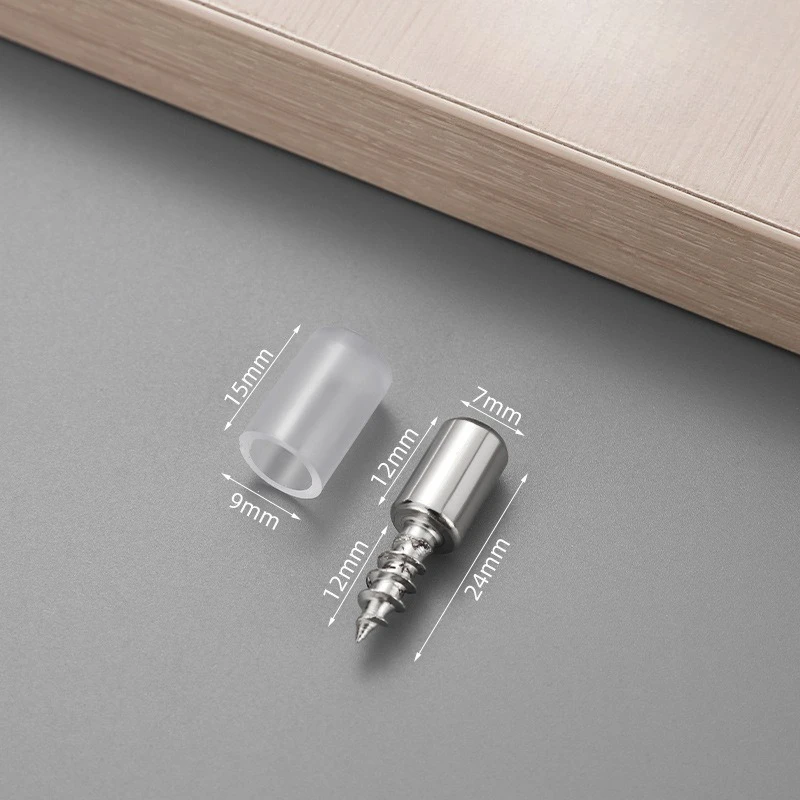 12 مجموعة الصليب الذاتي التنصت المسمار مع المطاط كم صفح دعم محلية الصنع خزانة خزانة الزجاج الصلب نونسليب التقسيم مسمار