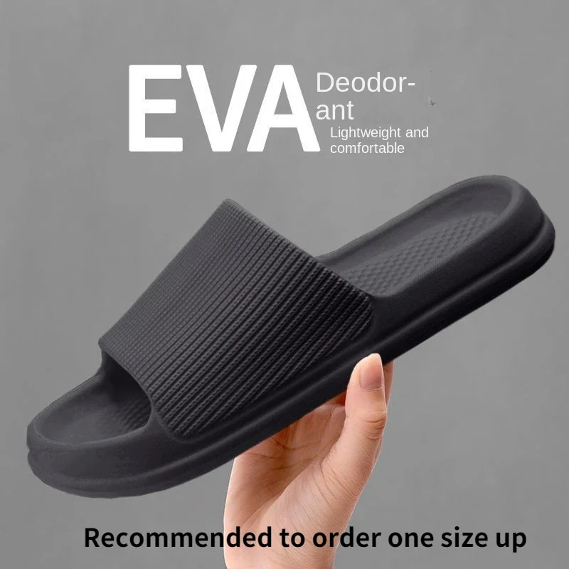 Fashion Men's Women's Sandals Anti-Slip Wear-Resistant EVA Thick Sole Comfortable Home Slippers Bathroom Bath Flip-Flops