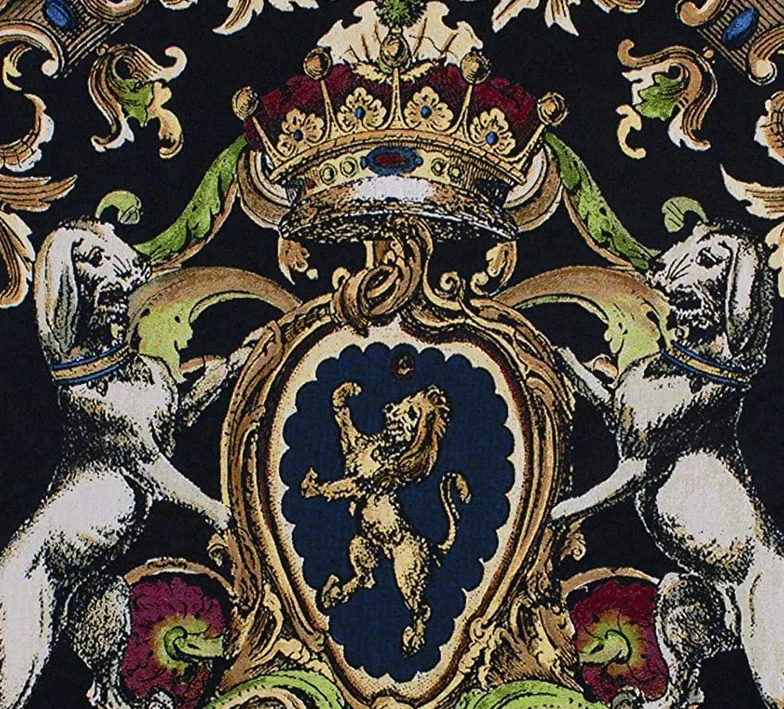 William And Mary Coat Of Arms Crown Dogs Jeweled Medallions Family Crest Shower Curtain By Ho Me Lili For Bathroom Decor