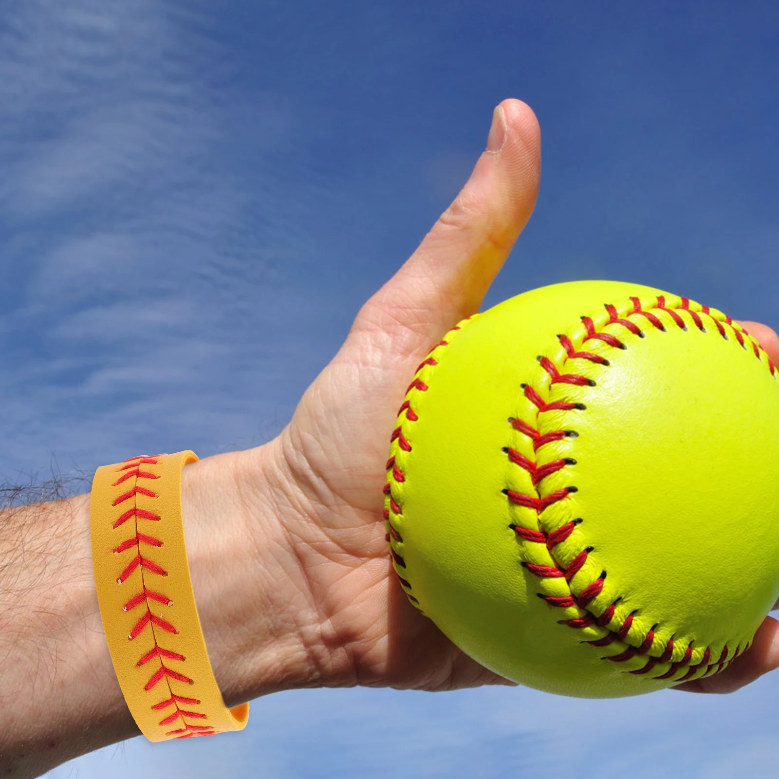

2 pcs PU Bracelets Softball Theme Sports Ball Braided Wristb s for Players Lightweight Comfortable Fits Most Wrist Sizes