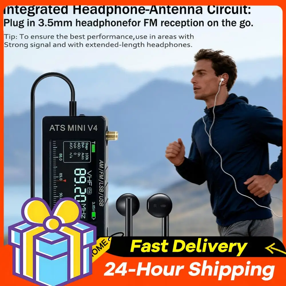

Карманный AMNVOLT V4 ATS MINI Si4732 DSP Радио AM FM-приемник (FM/AM/SSB/LSB/USB) Встроенный усилитель для наушников для улицы