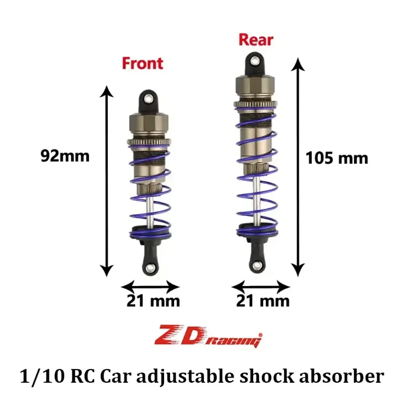 

Амортизаторы ZD Racing, 2 шт., 92 мм/105 мм, металлические, с отрицательным давлением, для радиоуправляемых моделей 1/10 (багги, трагги, траки) | Запчасти для тюнинга Traxxas