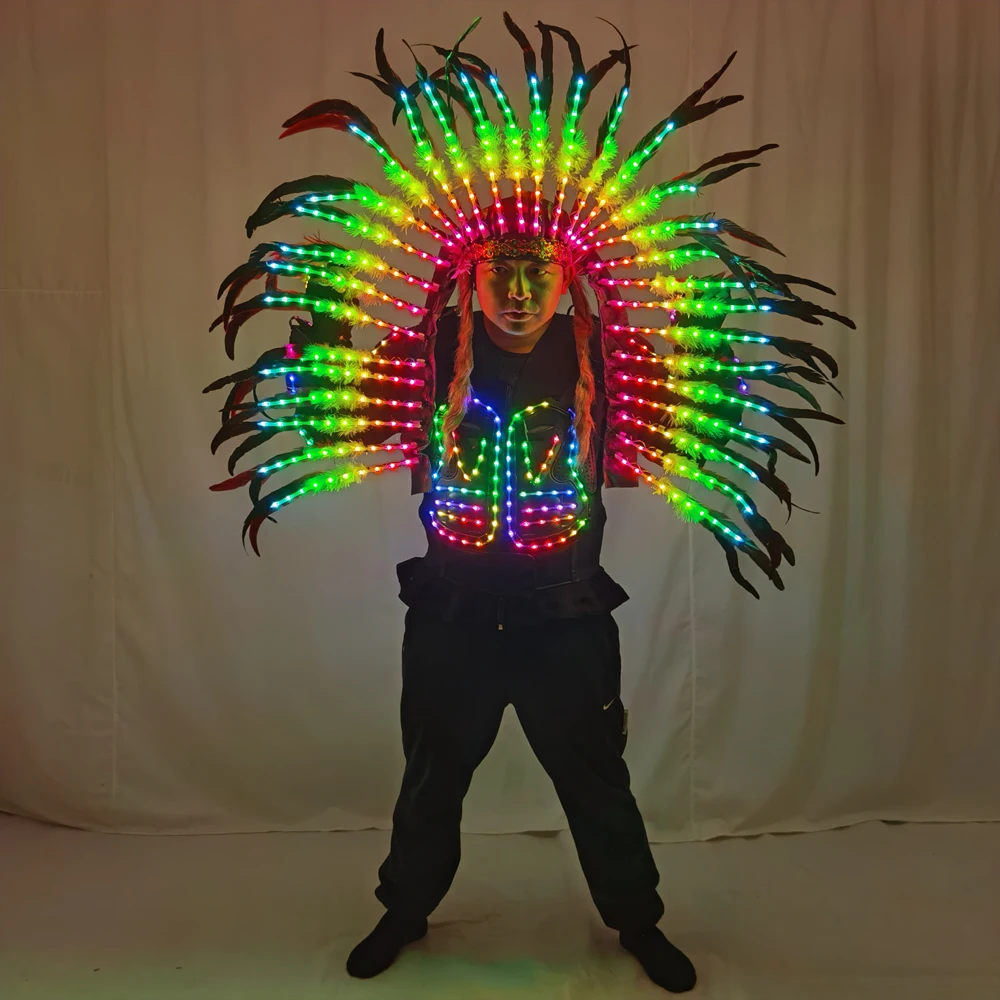 Voll farbige LED leuchtende Rüstung leuchten Jacke leuchtende Kostüme Anzug Bar Dance Team ds Sänger DJ Nachtclub Gogo Kostüm
