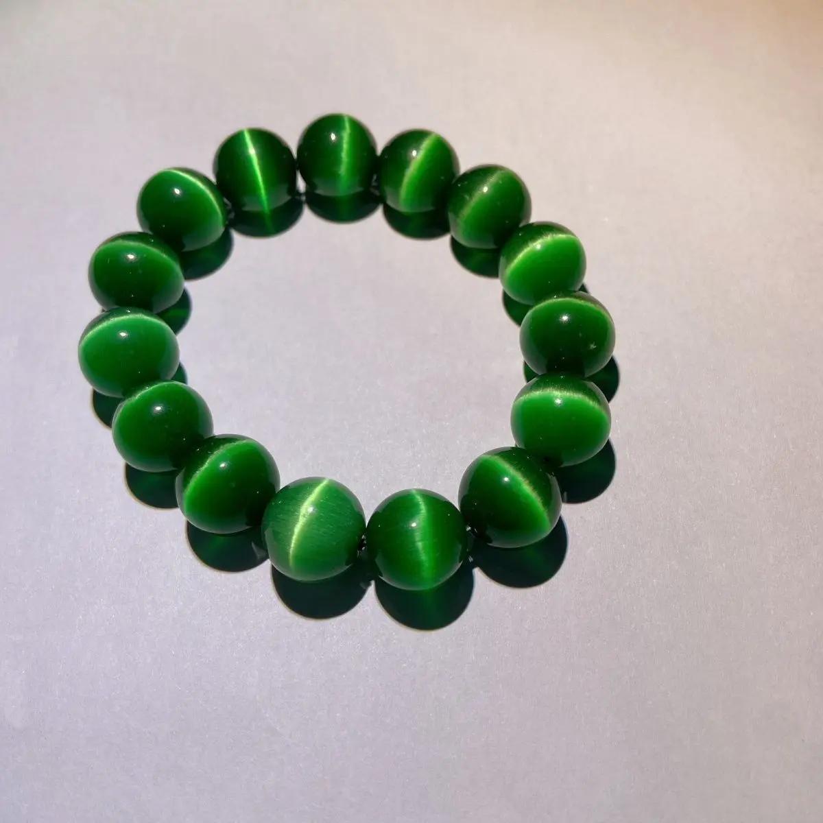 Bracciale occhio di gatto con diaspro color Hetian verde popolare