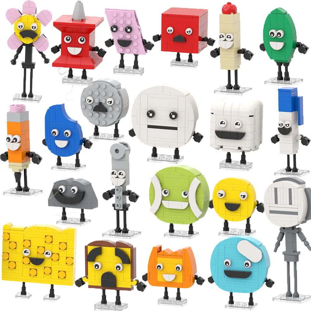 Battle For Dream Island BFDI Action Figure Building Block Model Kit MOC Woody Coiny Firey Lollipop Needle Bricks Toy Kid Gift