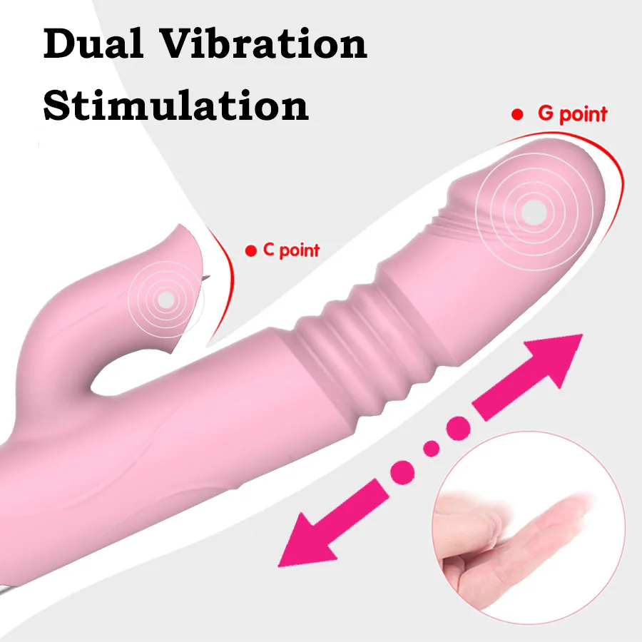 2 In 1 Licking Vibrators Clitoris Stimulator G-Spot Powerful Heating Vibration Dildo Wand Female Nipple Clit Adult Sex Toys