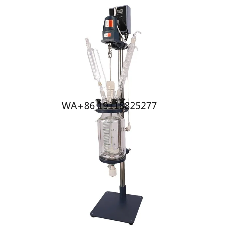 

1-5L Double Layer Laboratory Glass Reactor Jacketed Bioreactor with Pressure Vessel Core Components Reacts Kettle
