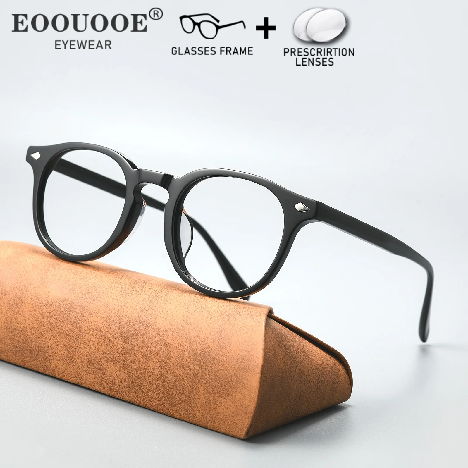 

Classic Rivet Design Optical Glasses Myopia Hyperopia Prescription Lenses Distance Single vision Reading Correct Eyewear