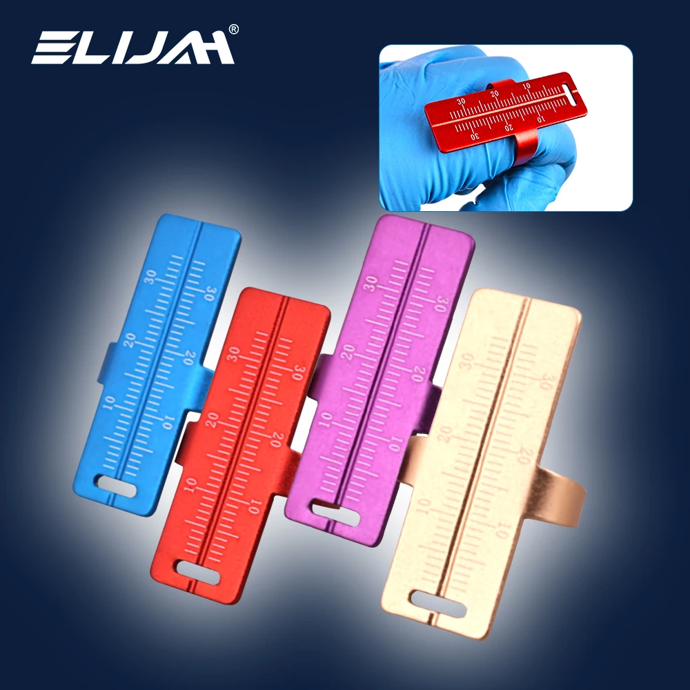 

ELIJAH Dental Colour Root Canal Measure Rulers Tooth Span Measuring Ruler Aluminium Finger Used Rulers Dentistry Instrument