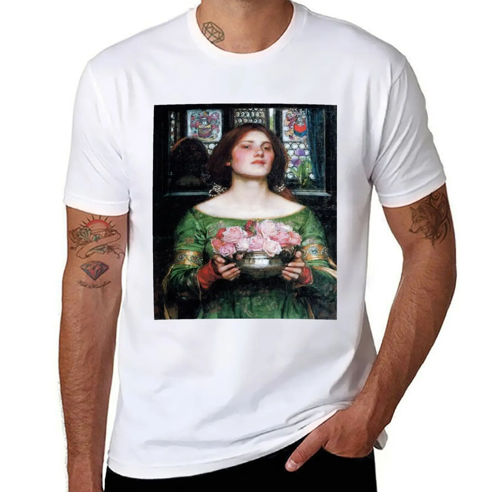 

John William Waterhouse - Rosebuds T-Shirt printed t shirts for man t shirts for man cotton funny T-Shirt