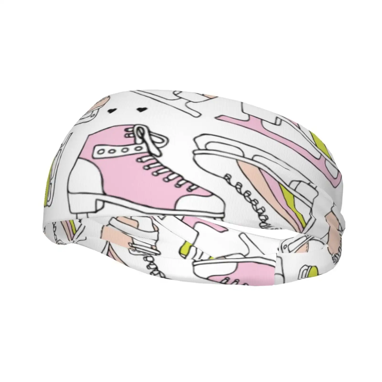 Picia Pink skates Print Mens Running Headband,Mens Sweatband Sports Headband for Running,Cycling,Basketball Yoga