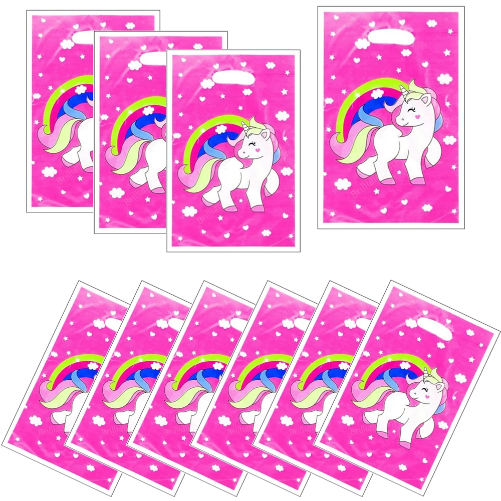 Cartoon unicorn Little Pony Gift Bags Plastics 16.5*25cm Bags Party Bag Kids Birthday Festival Party Supplies Home Decorations