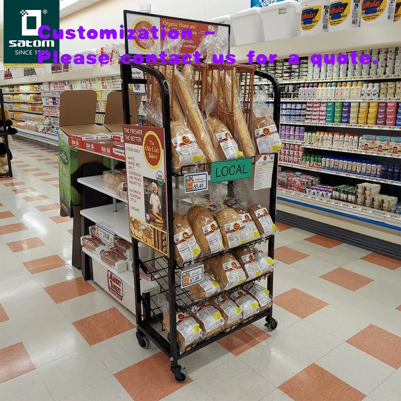 custom.Bread Puff Pastry Custom Iron Display Metal Rack Display