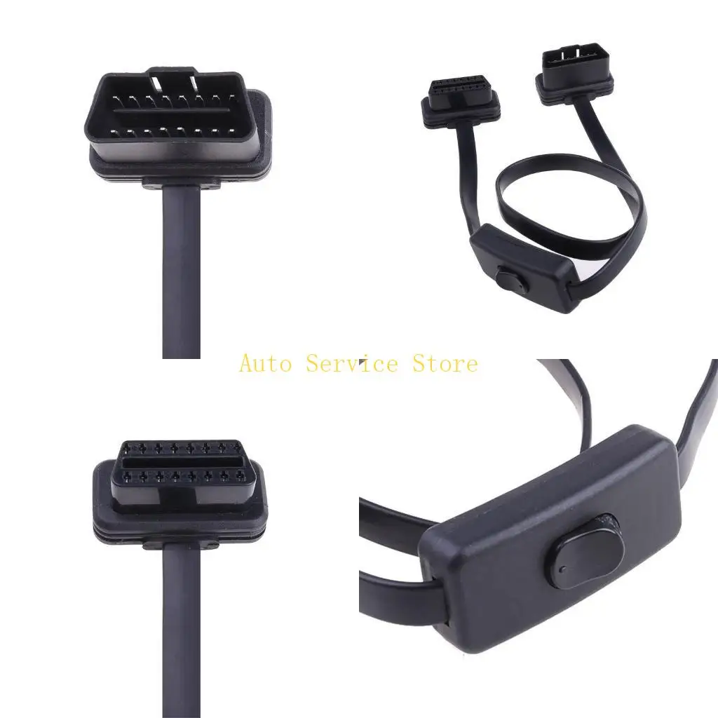 

462A Auto OBD-II OBD2 Удлинительный кабель Плоский ленточный кабель с разъемами переключателя Низкопрофильный 16-контактный