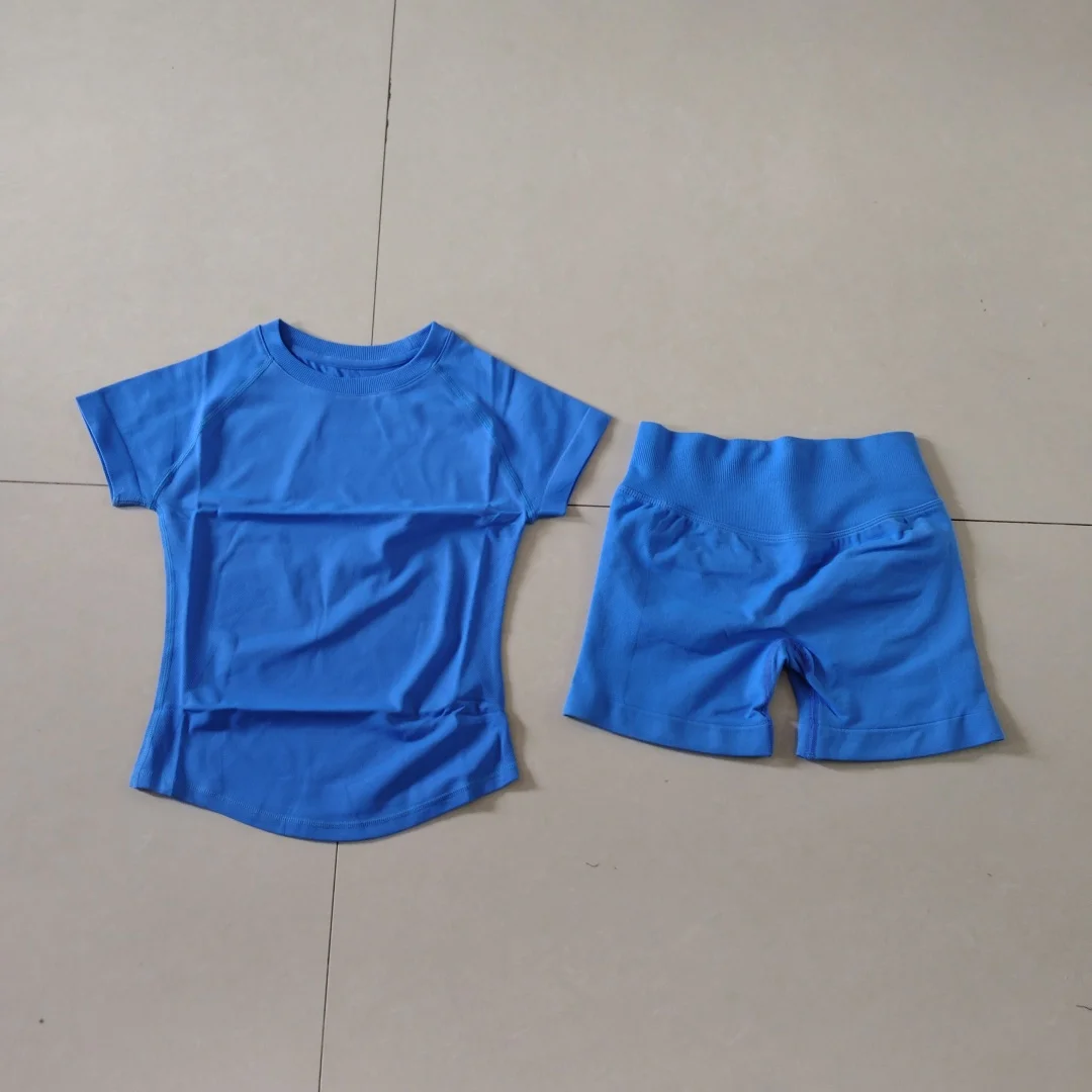 新しい-dfvyra-2pcs-スタイルフラットショルダー半袖フィットネスランニングヨガトップショーツセット女性のスポーツ