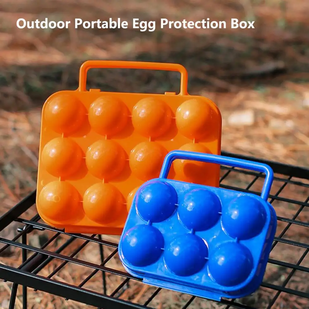 Egg Case 12 Grid Outdoor Egg Tray Holder Egg Case Shockproof Snap Sealing Egg Storage Box Plastic Container Kitchen Organizer