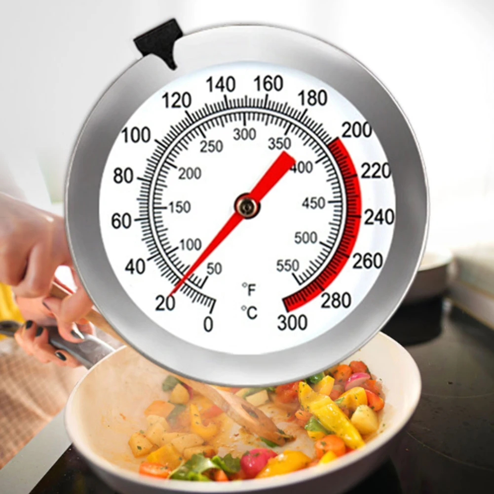 Home Kitchen Oil Temp Probe BBQ Oven Sensor Easy To Read Temperature Gauge Thermometer Silver High-sensitivity