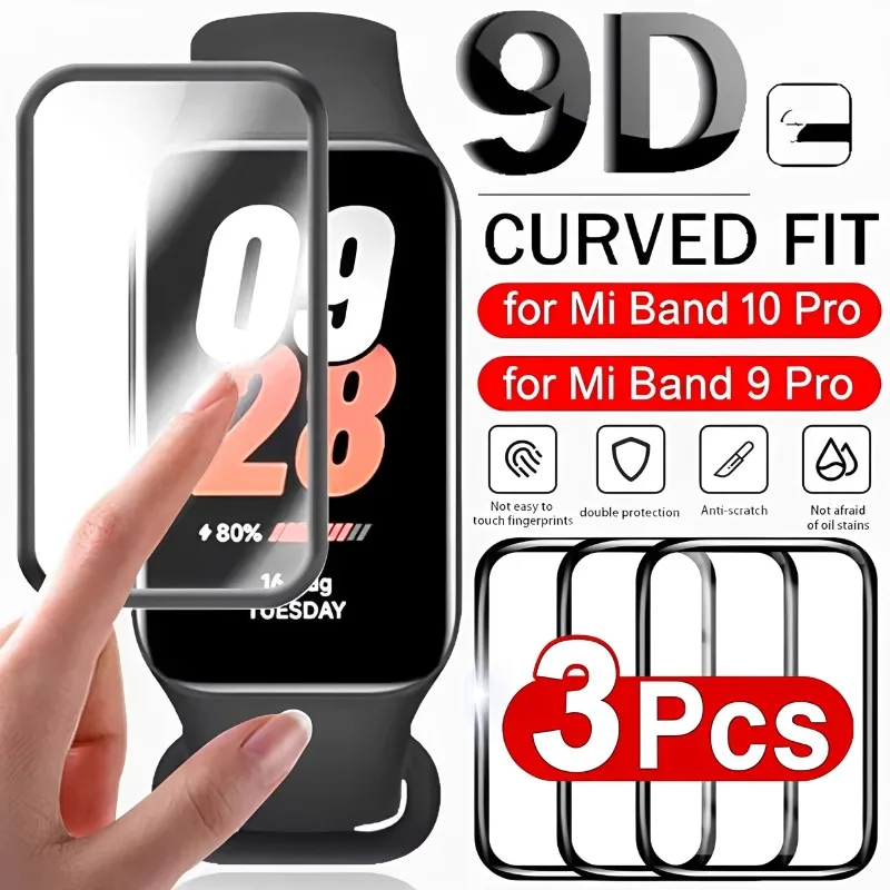 Screen Protector for Xiaomi Band 10 9 Pro Full Cover Soft HD Protective Film Curved Protection for Mi Band 9Pro 10Pro Not Glass